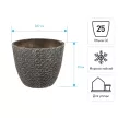 Уличный горшок GardenArts Круги серый d37 см h30 см 25 л