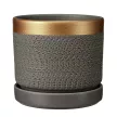 Горшок керамический Брюссель серый-золото d18 см h15 см 2,6 л