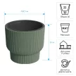 Кашпо пластиковое Milly зеленое d39,5 см h35 см 30 л со вставкой 22 л
