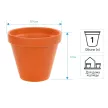 Горшок керамический терракотовый d14 см h13 см 1 л