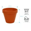 Горшок керамический терракотовый d12,5 см h10,6 см 0,7 л