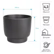 Кашпо керамическое Cermax 690 антрацит d20 см h18 см 4,3 л