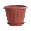 Кашпо пластиковое Алиция терракотовое d14 см h11 см 1 л