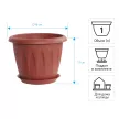 Кашпо пластиковое Алиция терракотовое d14 см h11 см 1 л