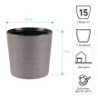 Кашпо пластиковое d31 см h29 см 15 л серый жемчуг La Decoro
