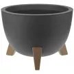 Кашпо пластиковое Флориан графитовое d35 см h25,5 см 15,5 л со вставкой 12 л
