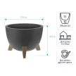 Кашпо пластиковое Флориан графитовое d35 см h25,5 см 15,5 л со вставкой 12 л