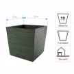 Кашпо пластиковое квадрат 32х32 см 19 л теплая хвоя La Decoro