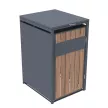 Ящик декоративный 68х80х116 см для мусорных баков, цвет антрацит и дерево VERANA