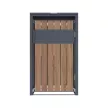Ящик декоративный 68х80х116 см для мусорных баков, цвет антрацит и дерево VERANA