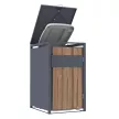 Ящик декоративный 68х80х116 см для мусорных баков, цвет антрацит и дерево VERANA