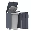 Ящик декоративный 68х80х116 см для мусорных баков, цвет антрацит и дерево VERANA