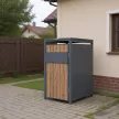 Ящик декоративный 68х80х116 см для мусорных баков, цвет антрацит и дерево VERANA