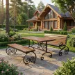 Стол садовый Дачный 150х78х75 см металл/сосна