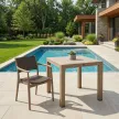 Стол садовый Novussi Wood 90x90х75 см пластик песочный