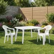 Стол садовый Солнце 140x80x72 см пластик белый