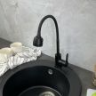 Смеситель для кухни Антей с гибким изливом нержавеющая сталь черный - baucenter.ru