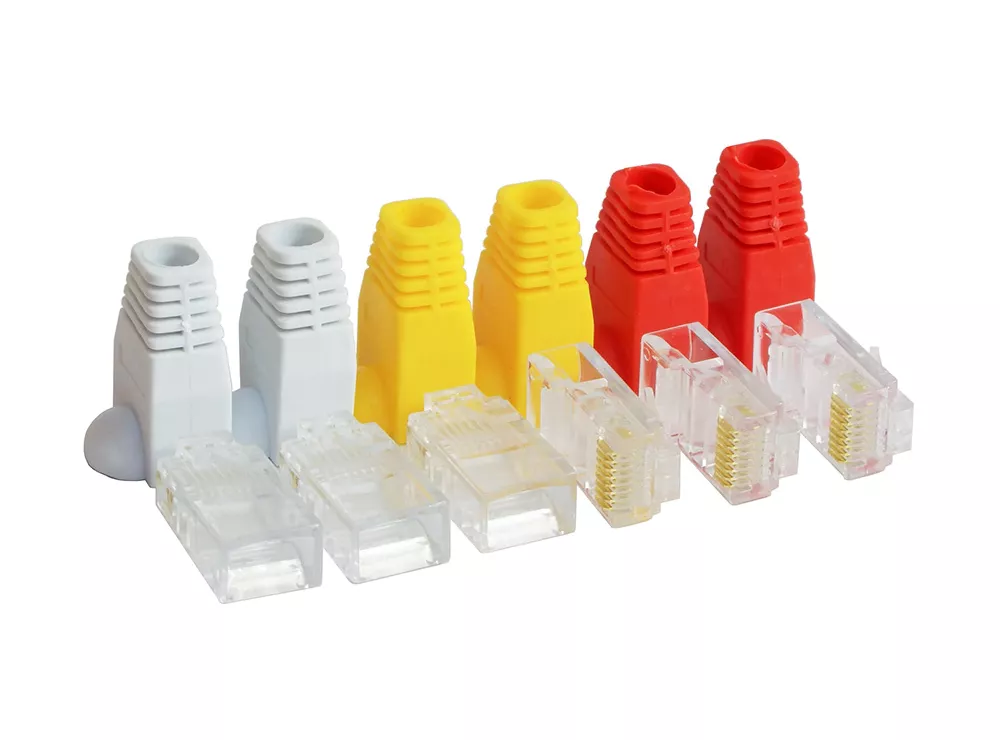 Штекер DORI RJ45 8Р8С + колпачки 6 шт - baucenter.ru Штекер DORI RJ45 8Р8С + колпачки 6 шт