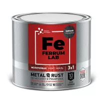Грунт-эмаль по ржавчине FERRUM LAB 3в1 молотковая черная 2 л