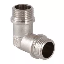 Угольник VALTEC 3/4" НР латунь никелированная