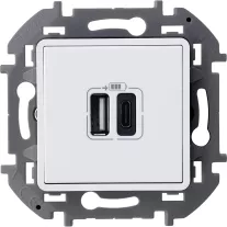 Розетка USB двойная TypeA + TypeC Legrand/Daccord Инспирия без рамки белая
