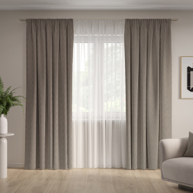 Штора NEODECO жаккард 200х280 см бежевая