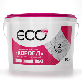 Штукатурка декоративная Короед 2 мм белая 15 кг ECO