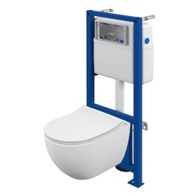 Инсталляция Cersanit Brasco с безободковым унитазом без кнопки