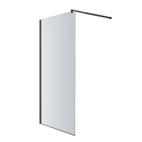 Душевая перегородка FLUMEN Ems Black 80х200 см прозрачное стекло черный профиль