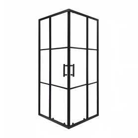 Душевое ограждение FLUMEN DESIGN Tuluza 80х80х195 см прозрачное стекло черный профиль