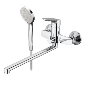 Смеситель для ванны Damixa Jupiter c длинным изливом и набором для душа хром