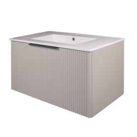 Тумба без раковины FLUMEN DESIGN Валенсия 80 см подвесная серо-бежевая