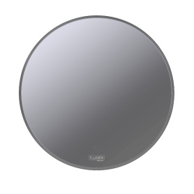 Зеркало FLUMEN DESIGN Lucy d80 см с подсветкой и графитовой рамкой