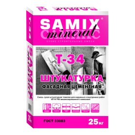 Цементная штукатурка 25 кг SAMIX Т-34