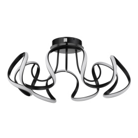 Люстра потолочная LED 90 Вт 3000-6500 К с пультом ДУ черный NEODECO Лакоста