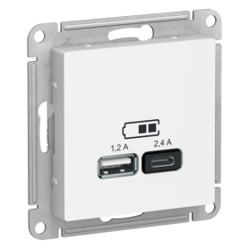 Розетка USB A+C 2,4 A белый без рамки Глосса SE