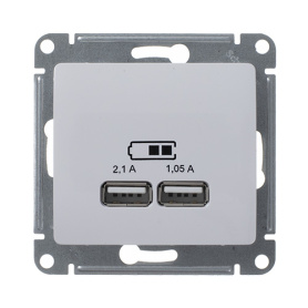 Розетка USB SE Глосса без рамки белая