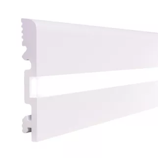 Плинтус напольный ударопрочный под покраску SOLID LED UHD 15 2000х90х15мм