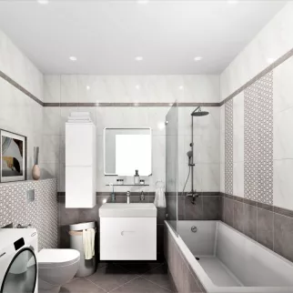 Плитка настенная Гран Пале серая 25х40 см