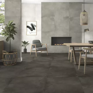 Керамогранит Онега светло-серый матовый 40х80 см ректификат