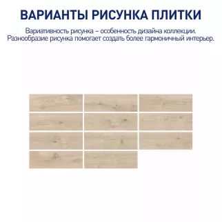 Керамогранит 19,9х60,3 см Джордано светло-бежевый матовый