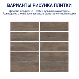 Керамогранит 19,9х60,3 см Джордано коричневый матовый