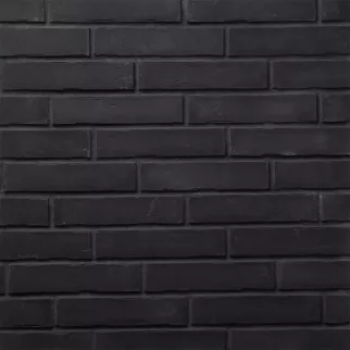 Фасадная плитка цементная Клинкерный кирпич 14П6 черный упаковка 0,71 м2