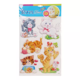 Наклейка Котята объёмные 42х30 см 3D