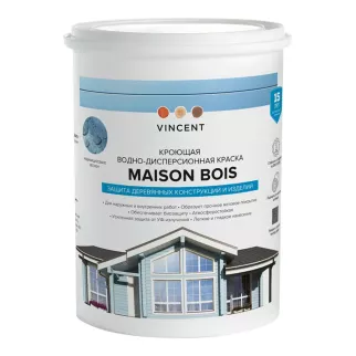 Краска для деревянных фасадов кроющая 0,9 л прозрачная (база C) VINCENT Maison Bois