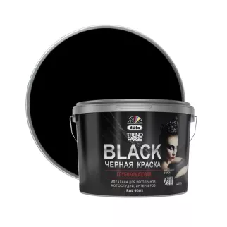 Краска для внутренних работ 9 л RAL 9005 чёрная dufa Trend Farbe Black