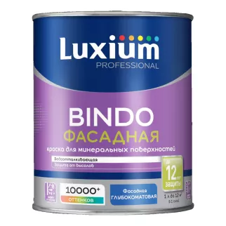 Краска фасадная 1 л белая (база BW) Luxium Professional Bindo