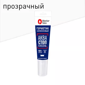 Силиконовый герметик санитарный MasterTeks АкваСтопПлесень 80 мл прозрачный
