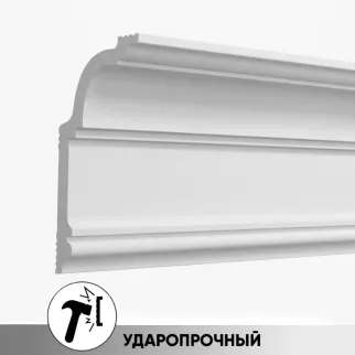 Плинтус потолочный XPS ПП09 Де-багет ударопрочный 120х60 мм 2 м