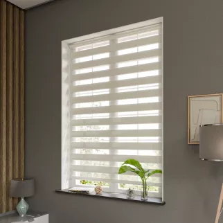 Рулонная штора день-ночь 90х150 см Нива белая